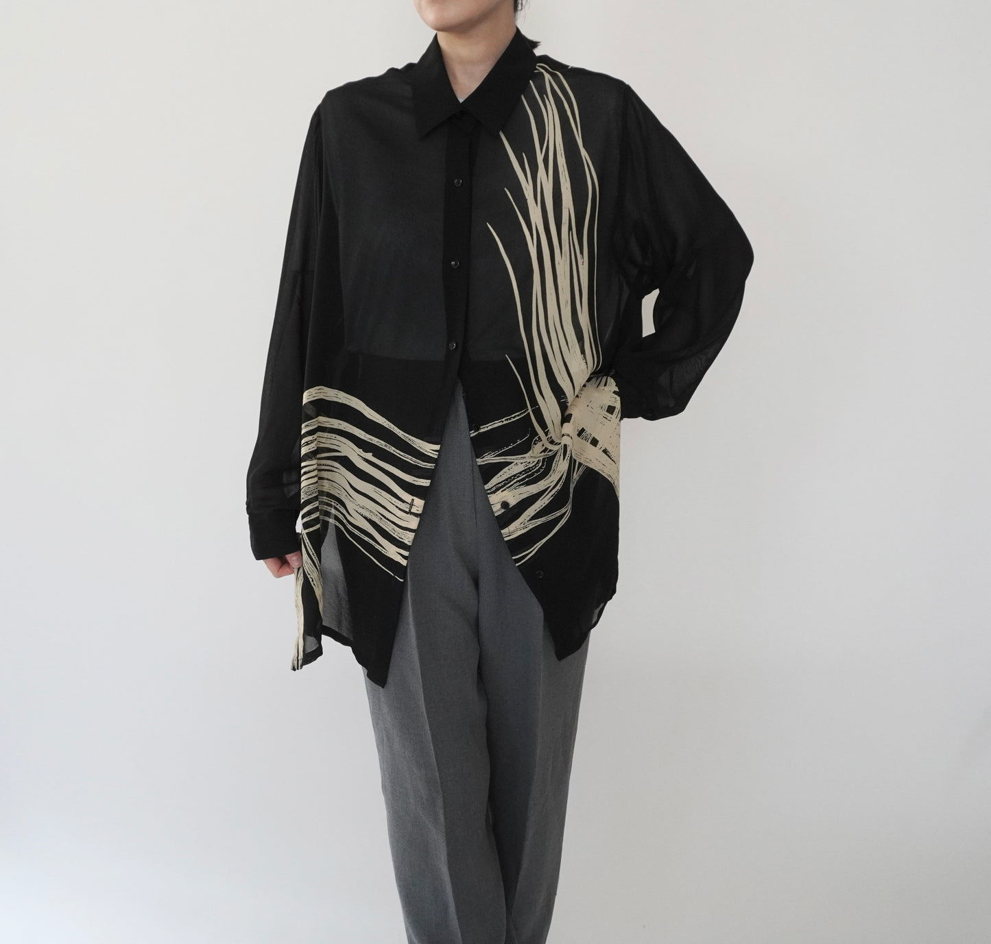 90s Pattern Sheer Shirt
