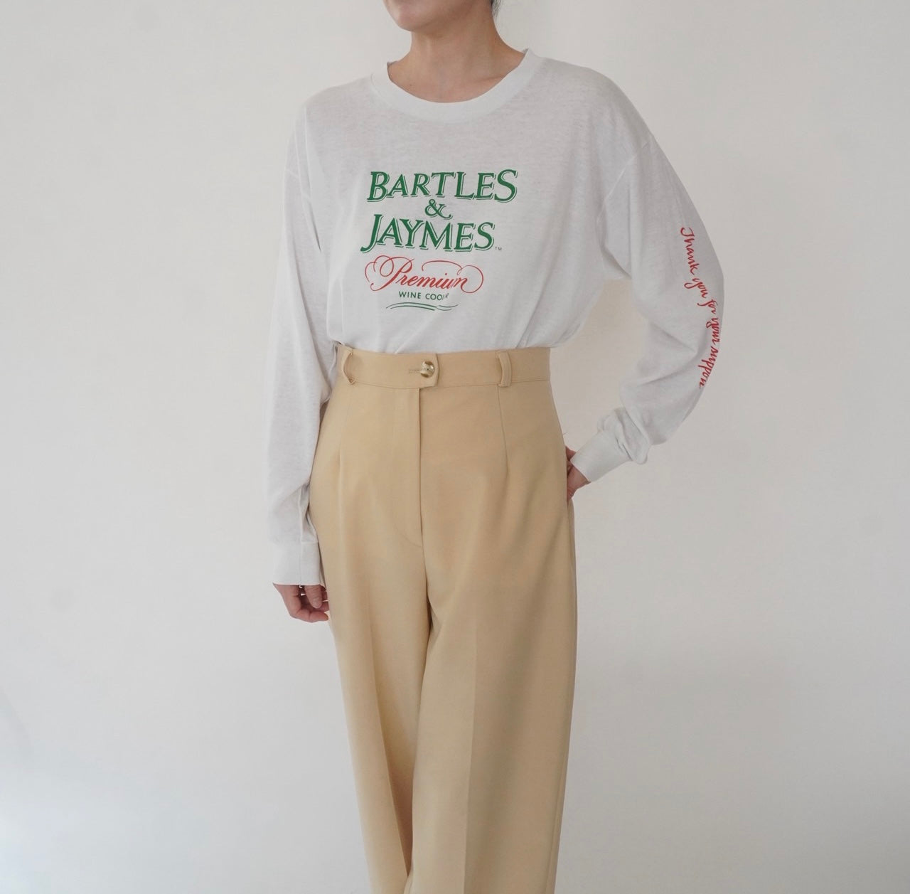 80s Printed Long Sleeves T-shirt Made in USA