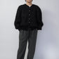 90s Black Design Knit Cardigan
