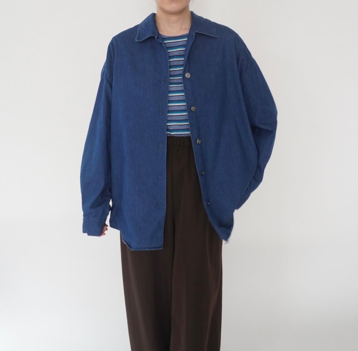 80s "ANNE KLEIN" Denim Shirt