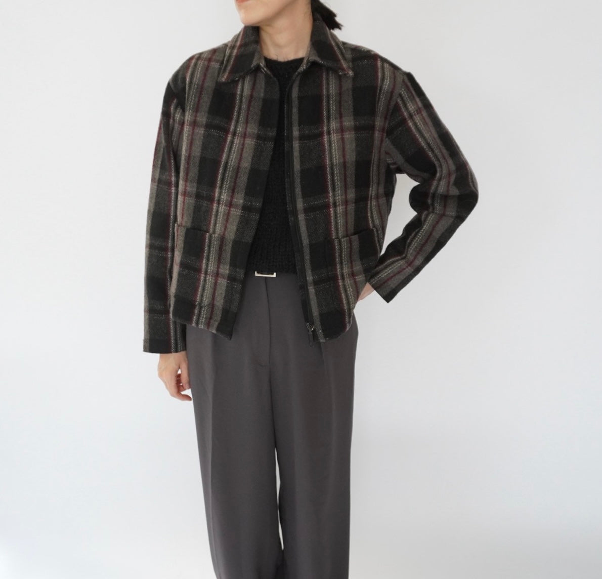90s Wool Plaid Jacket