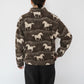 90s Horse Pattern Fleece Jacket
