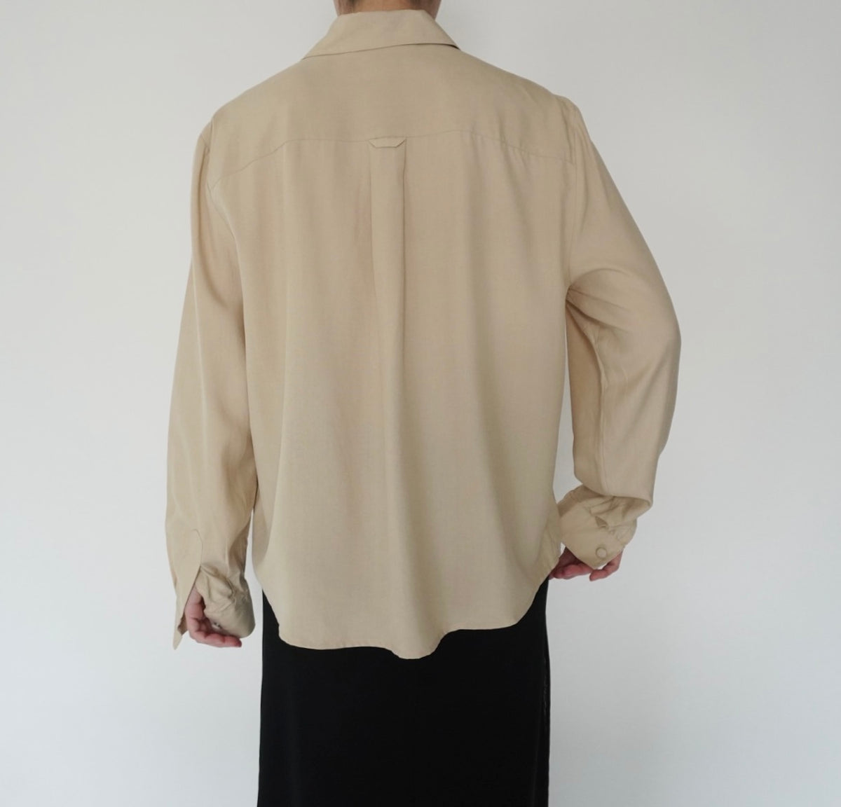 90s Beige Silk Shirt