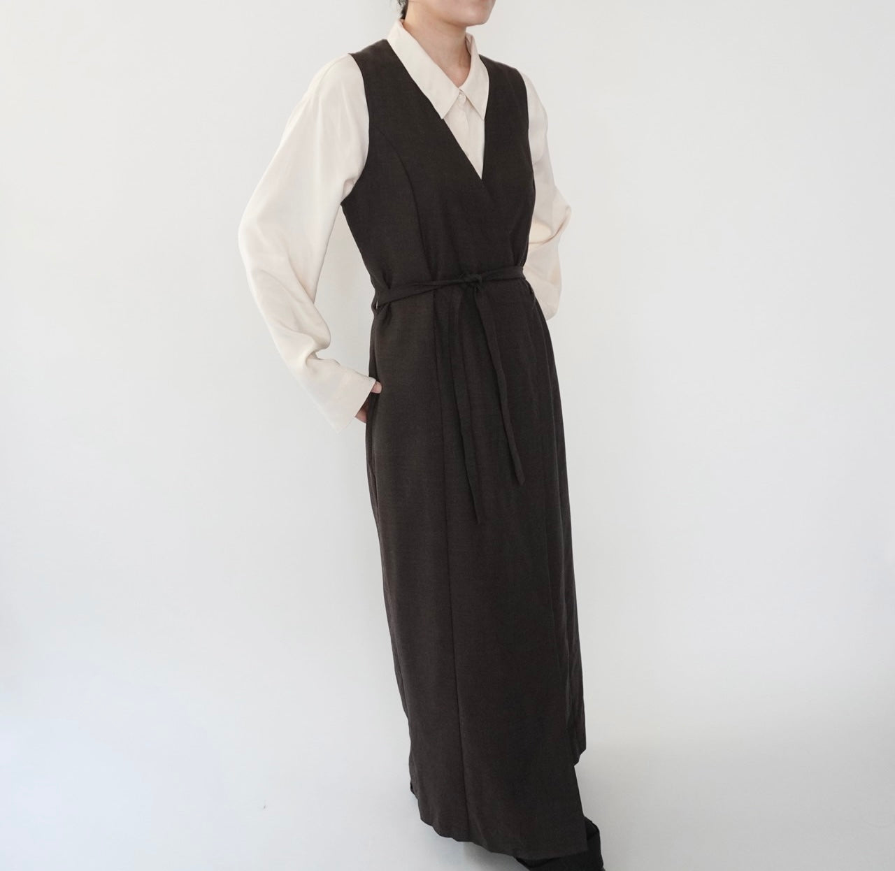 80s Sleeveless Wrap Dress