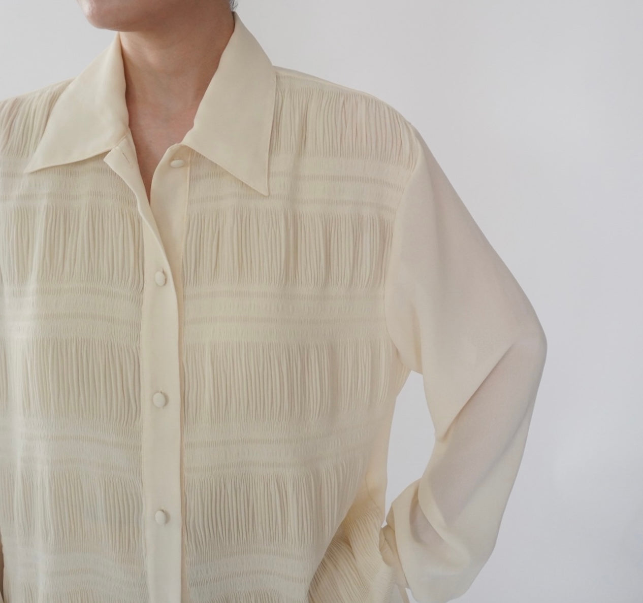 90s Pleated Design Shirt