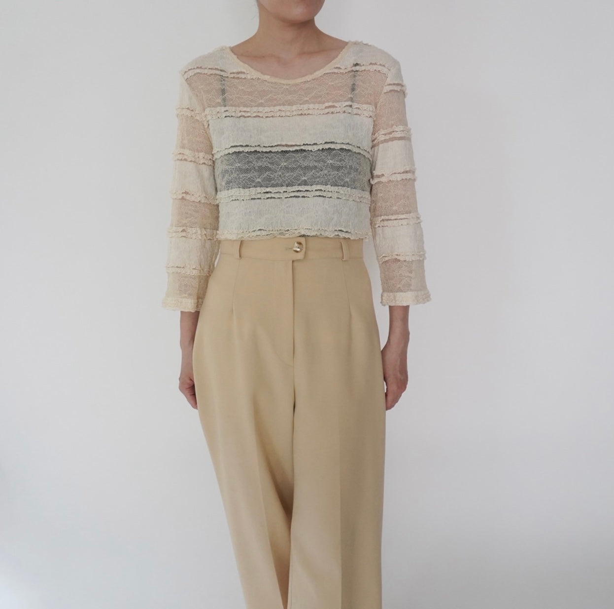 90s Sheer Lace Design Top