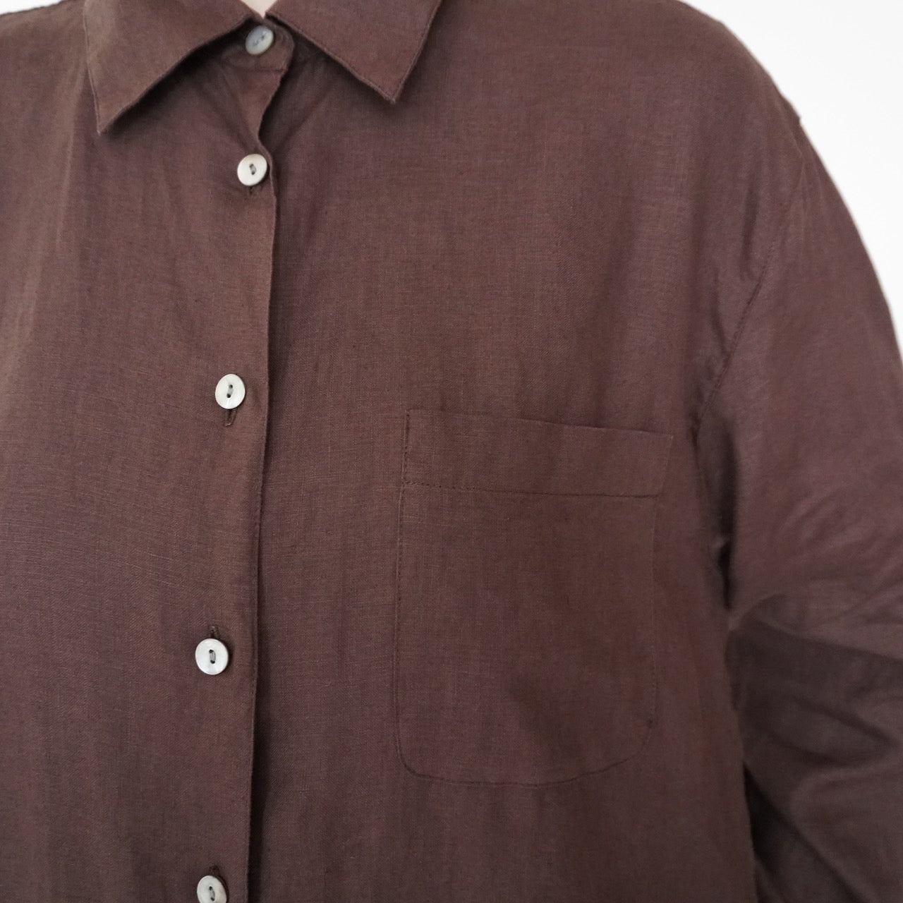 90s Brown Linen Shirt