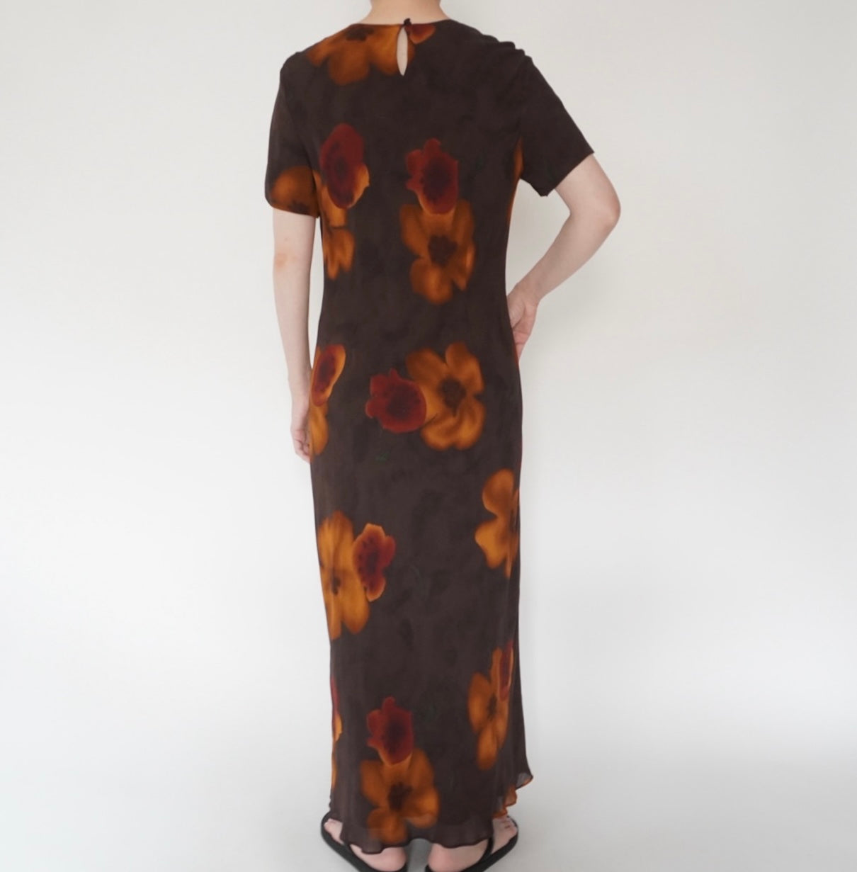 90s Floral Print Maxi Dress