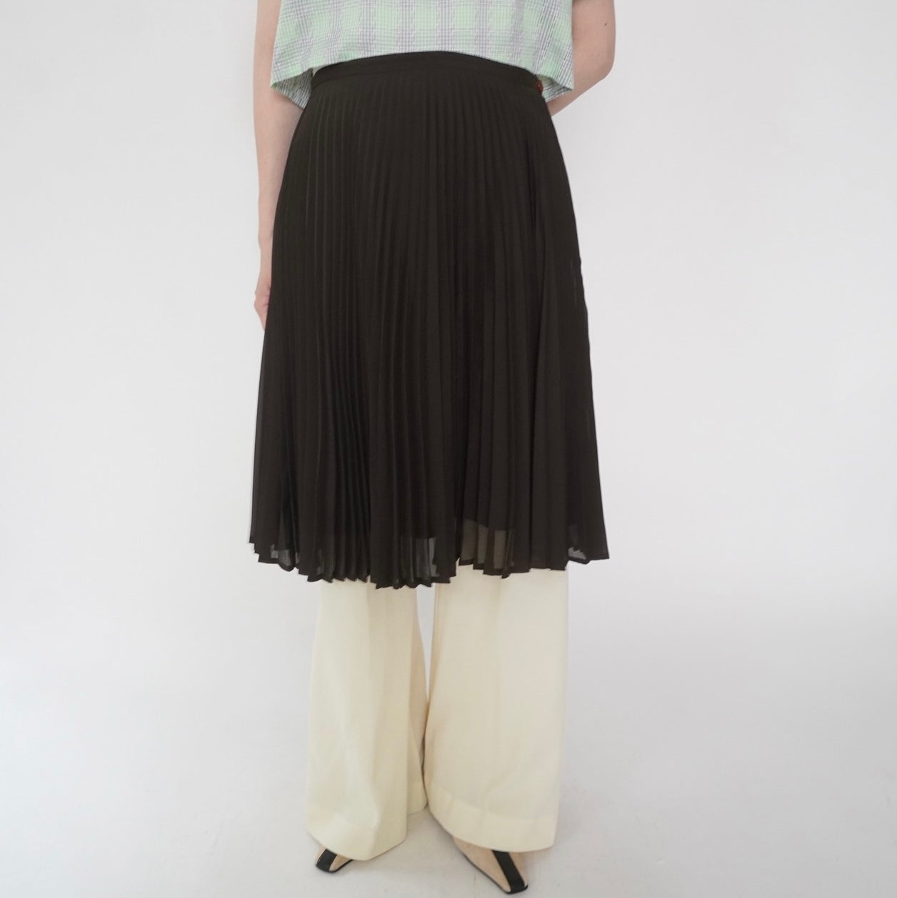 90s "BENETTON" Pleated Design Skirt Made in Italy
