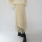80s Ivory Fringe Skirt