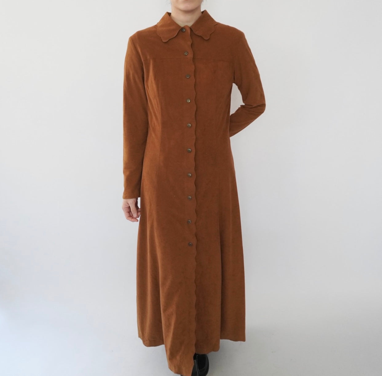 90s "FENDI" Faux Suede Dress Made in Italy
