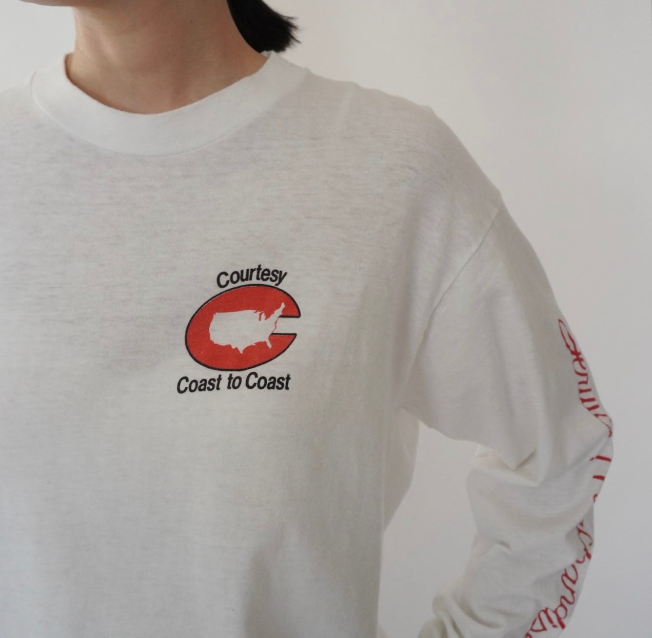 80s Printed Long Sleeves T-shirt Made in USA