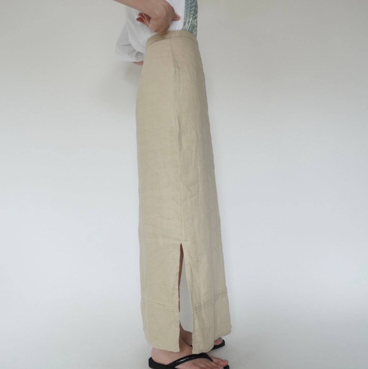 90s EURO Linen Maxi Skirt