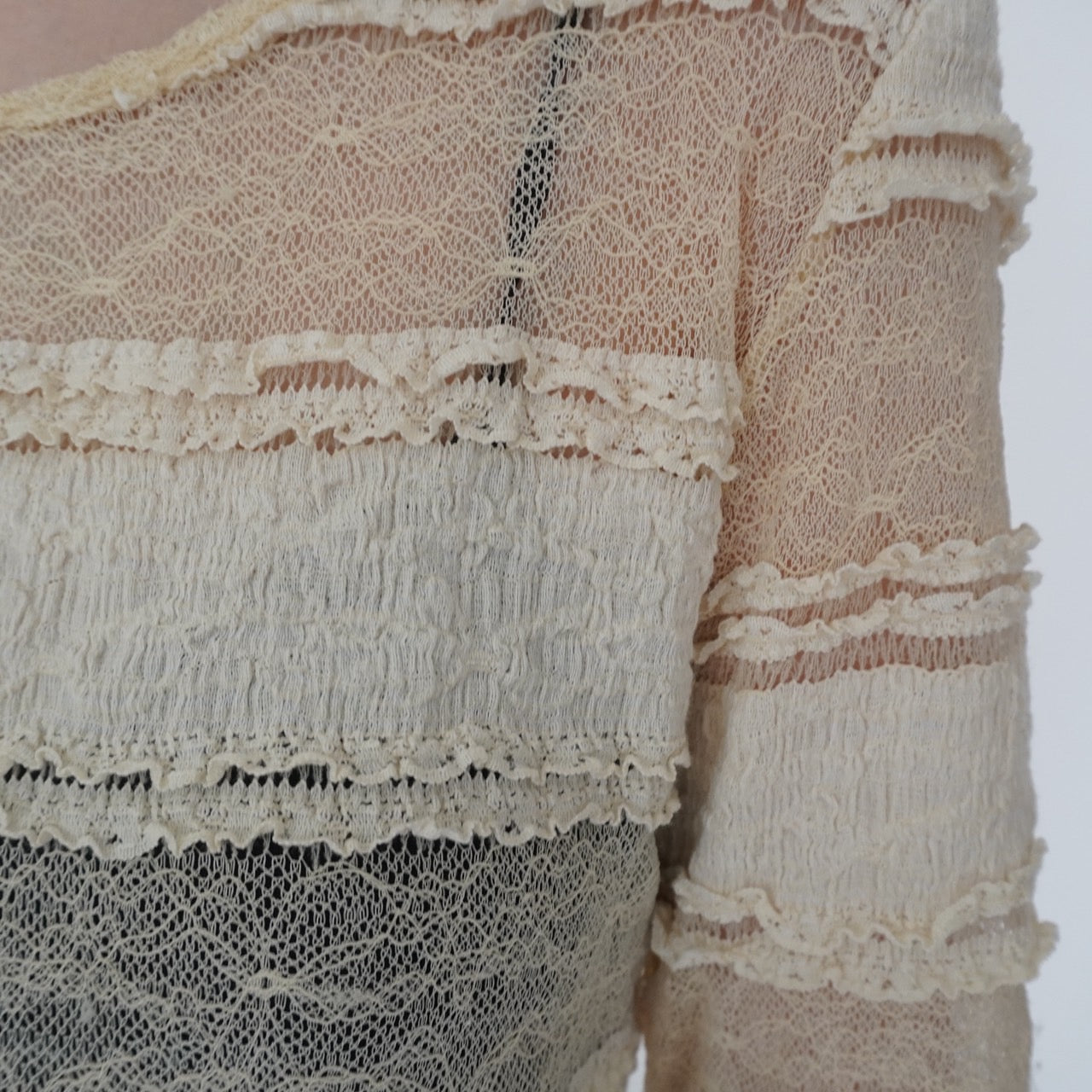 90s Sheer Lace Design Top