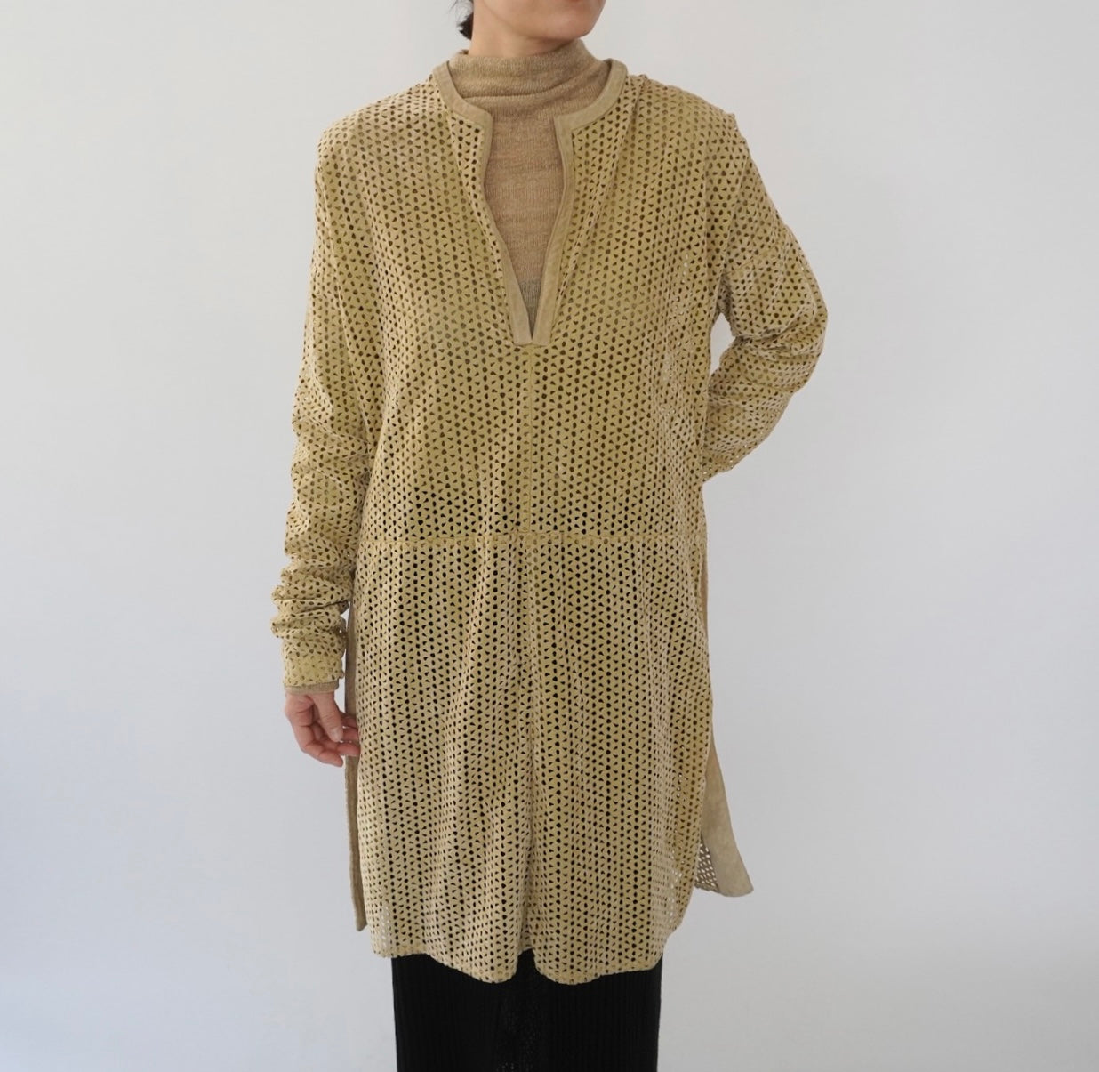 80s Design  Faux Suede Top