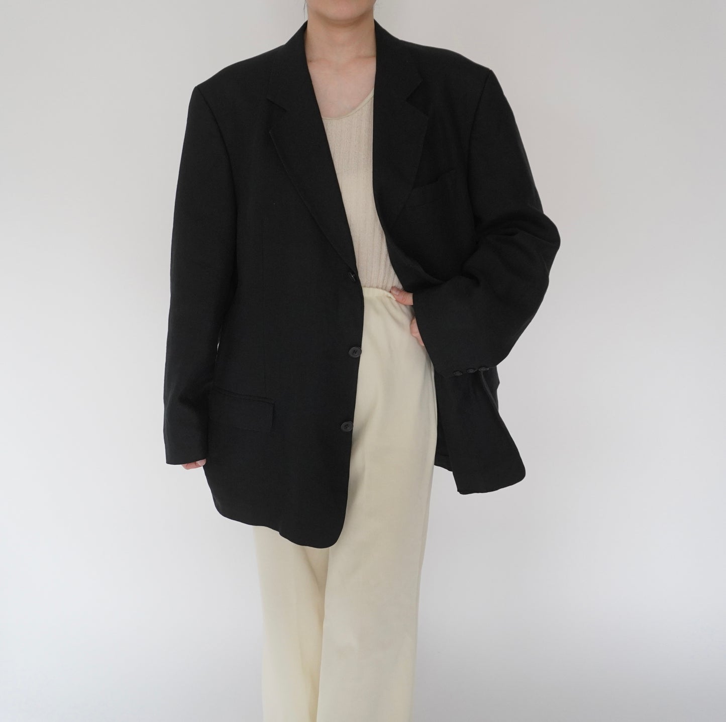 90s Linen Oversized Jacket
