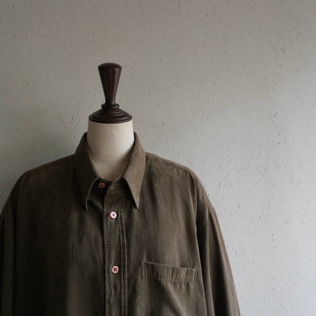 Khaki Faux Suede Shirt