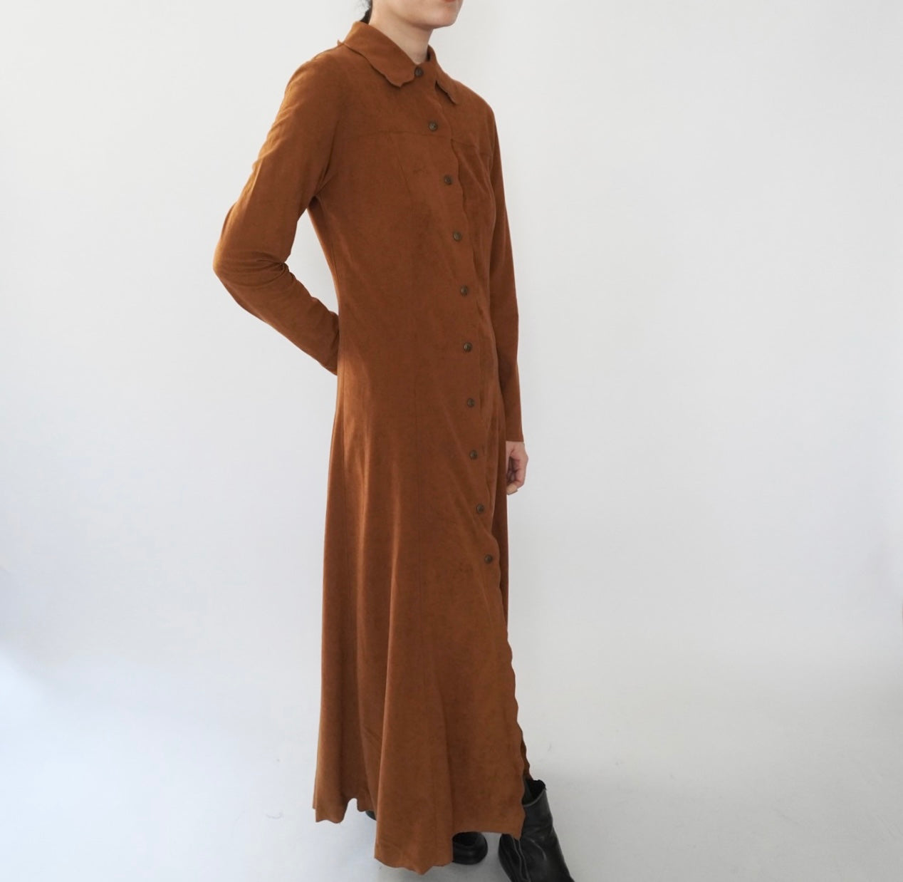 90s "FENDI" Faux Suede Dress Made in Italy