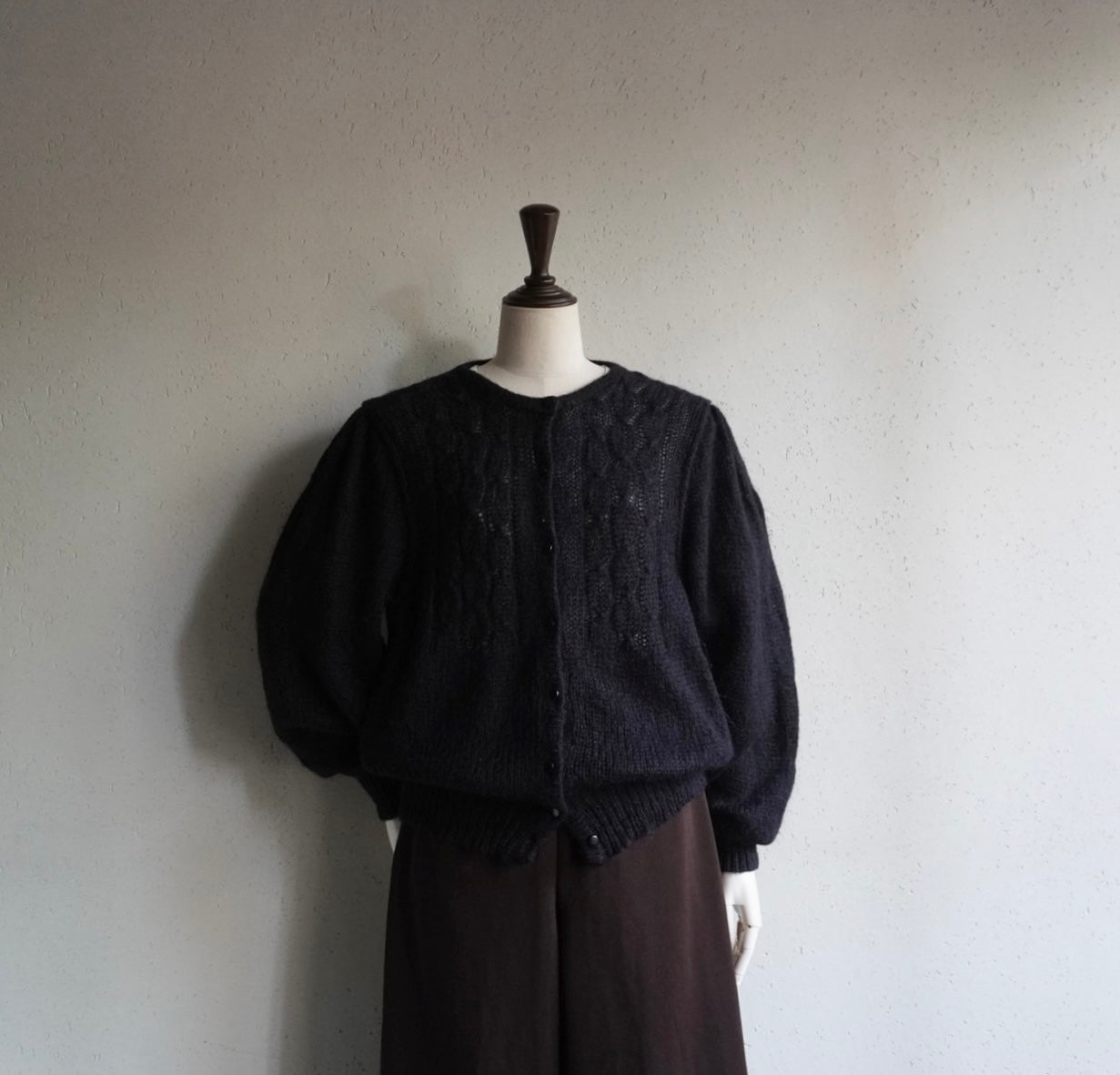80s EURO Black Mohair Cardigan