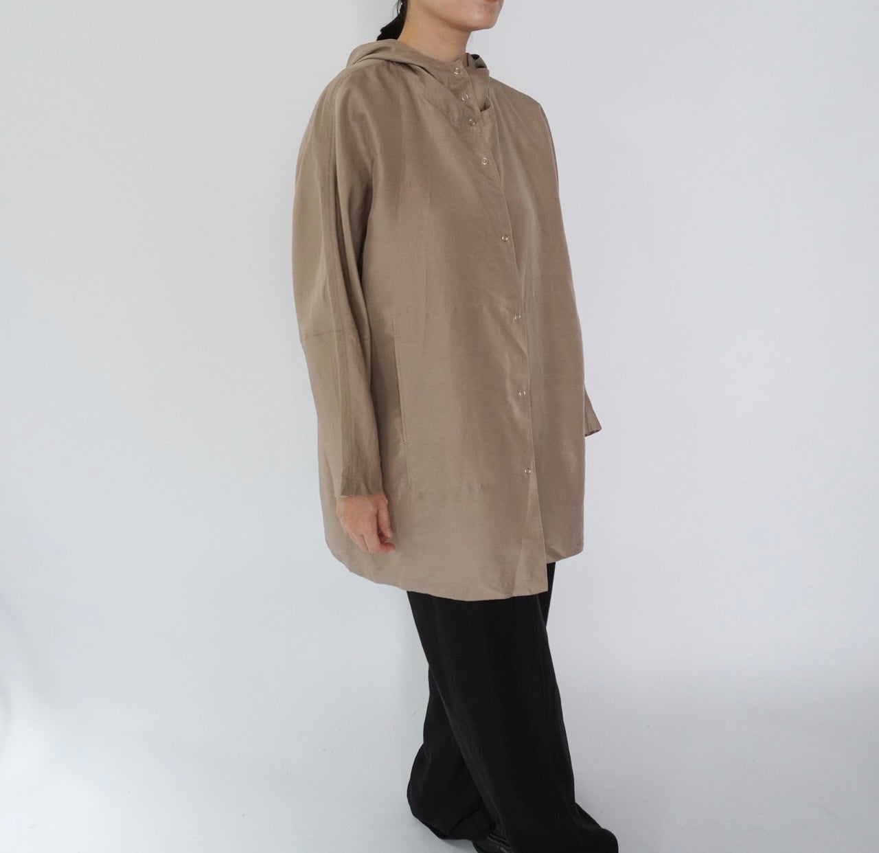 90s Hoodie Silk Blouse