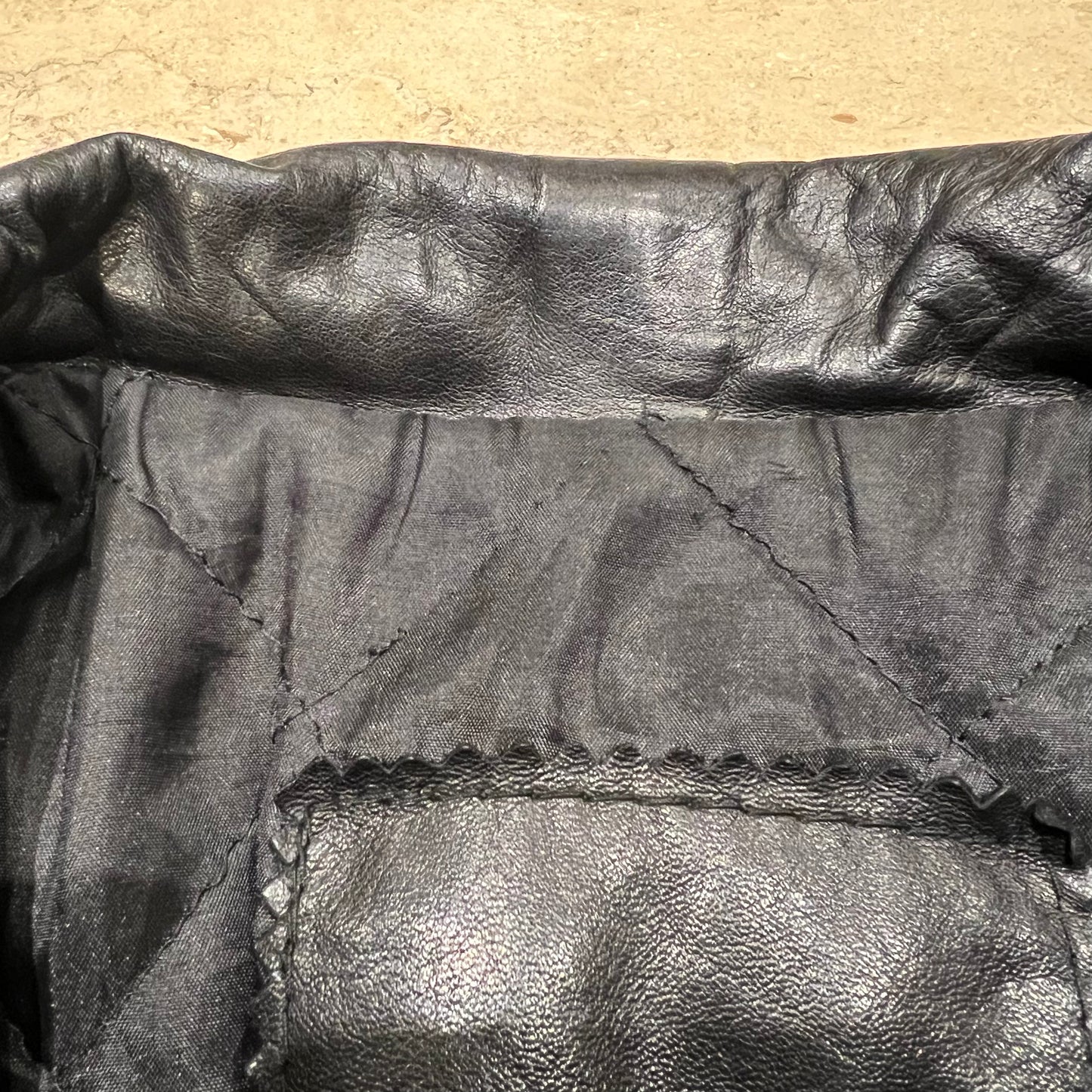 90s Black Leather Jacket Made in Italy