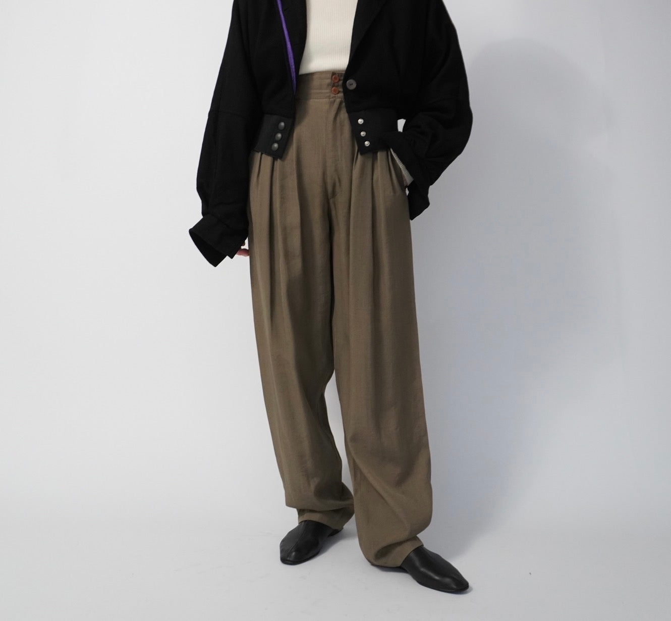 80s High Waisted Wide Pants Made in Italy