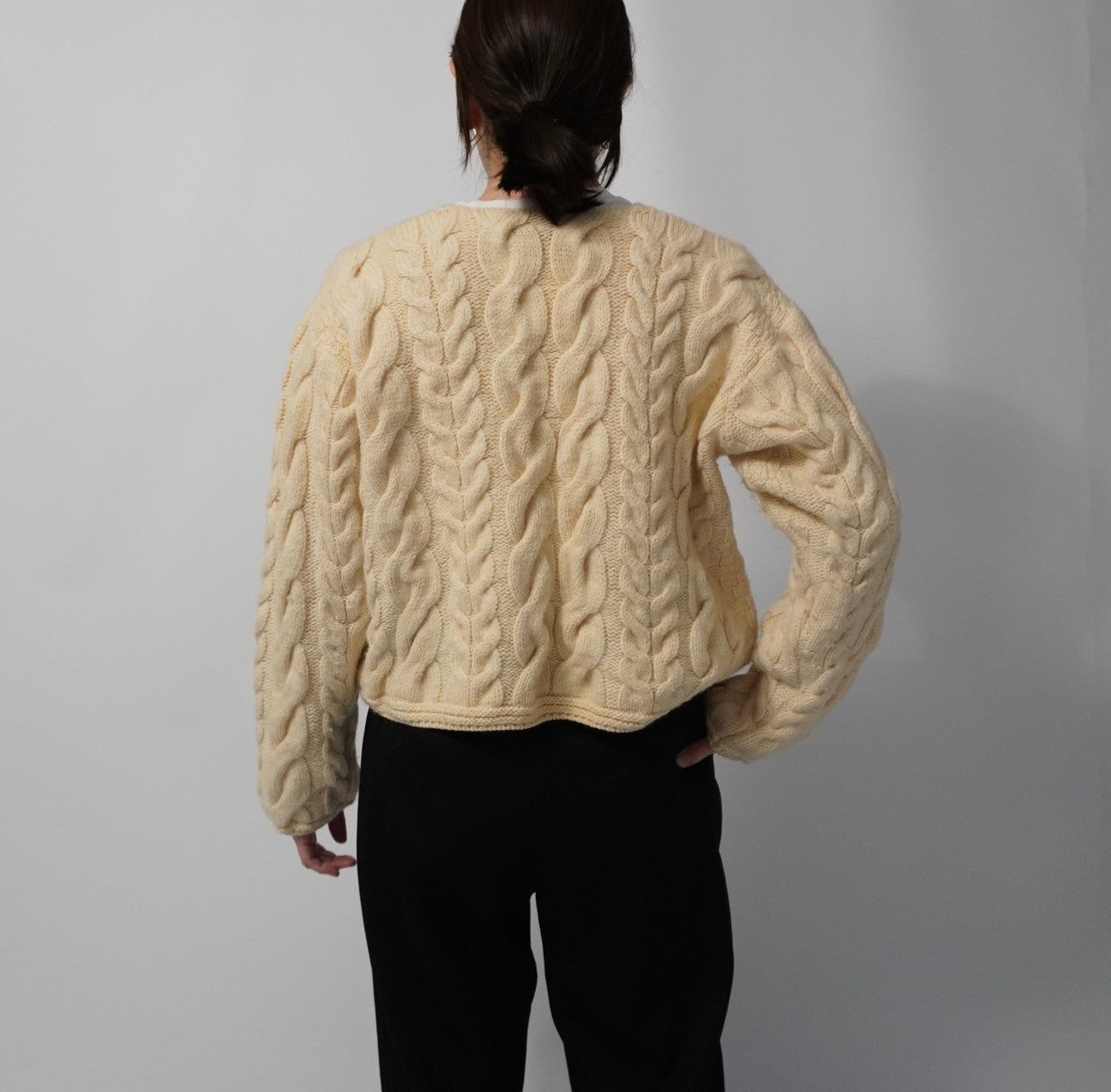 90s Wool Design Knit Cardigan Made in Ireland