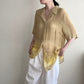 90s EURO  Sheer Printed Blouse