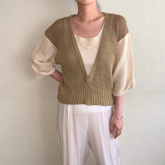80s Mesh Linen Top