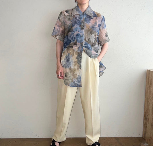 90s Sheer Printed Shirt