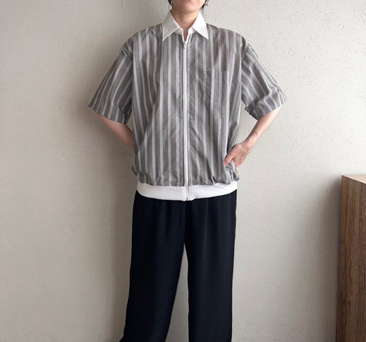 90s Striped Zip Shirt