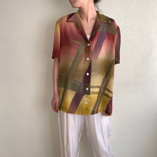 90s Sheer Printed Blouse Made in Italy