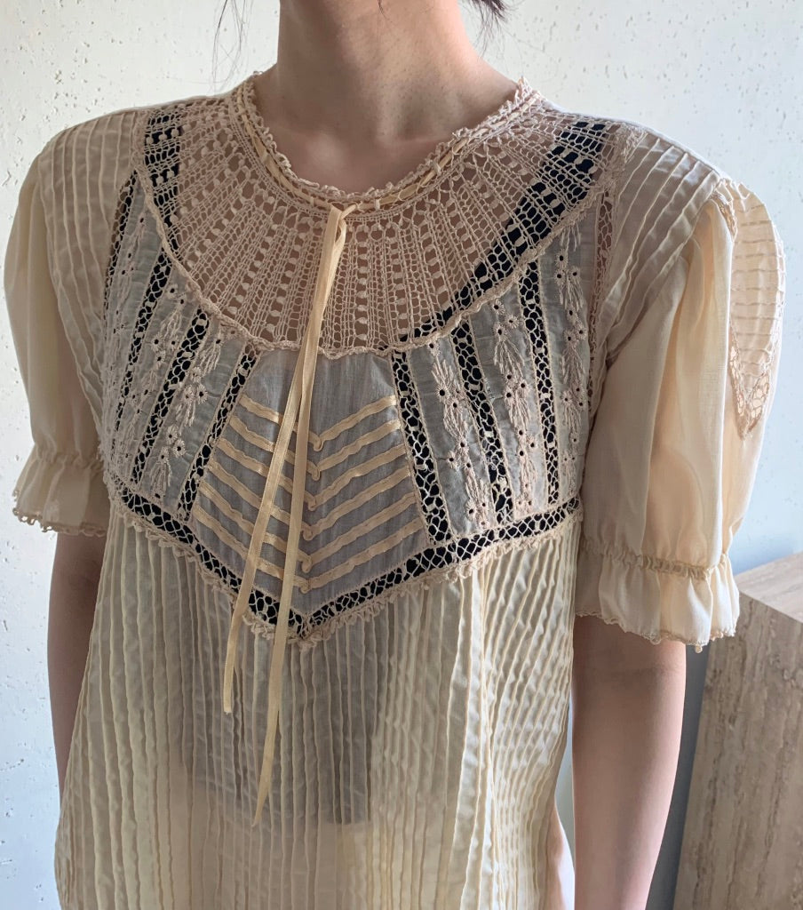 70s Lace Sheer Blouse