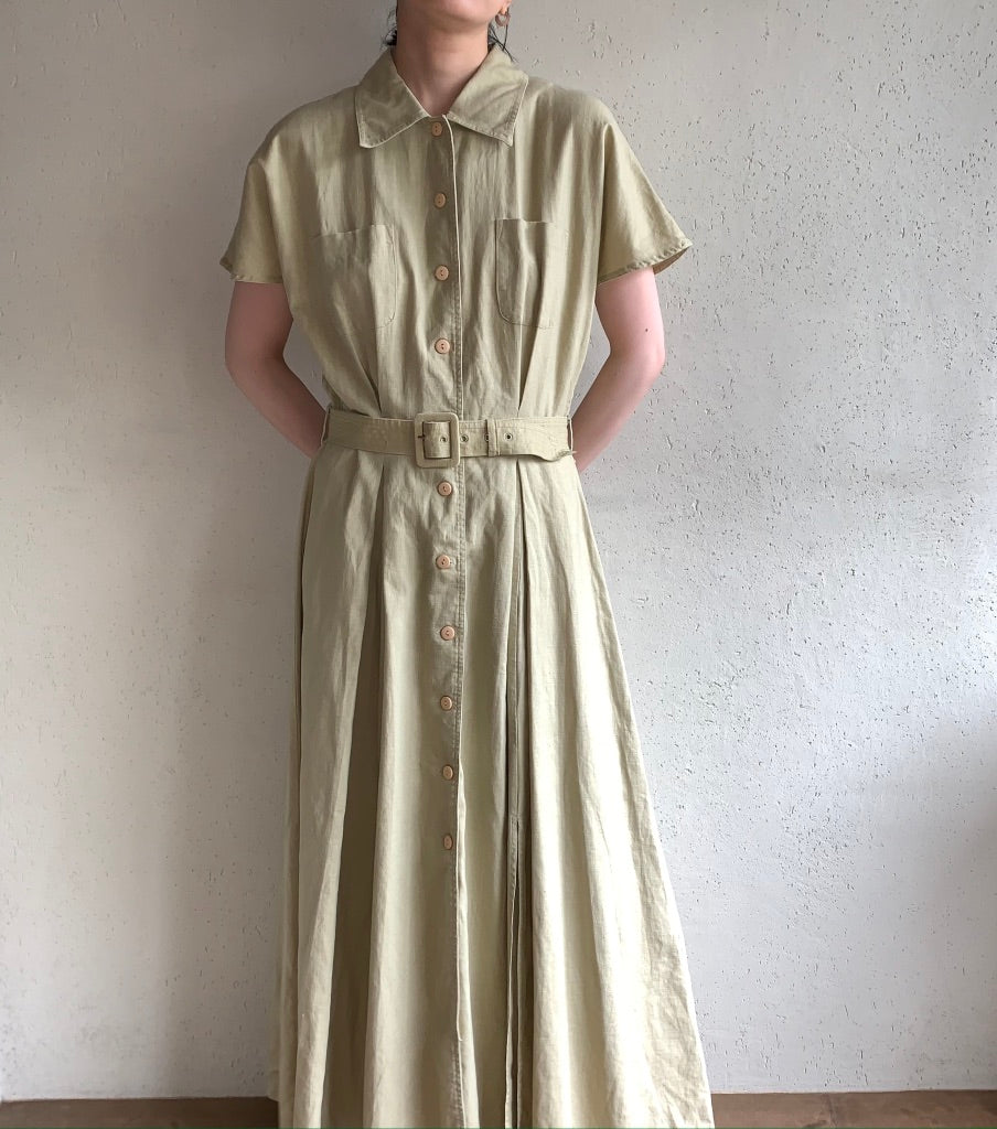 90s Linen Maxi Dress