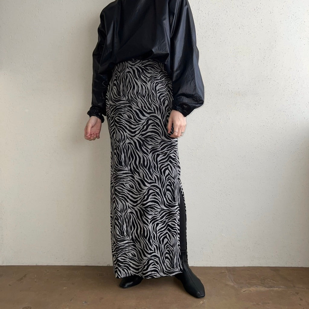 90s Zebra Pattern Skirt
