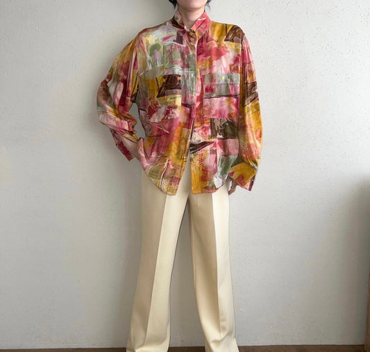 90s EURO Printed Blouse