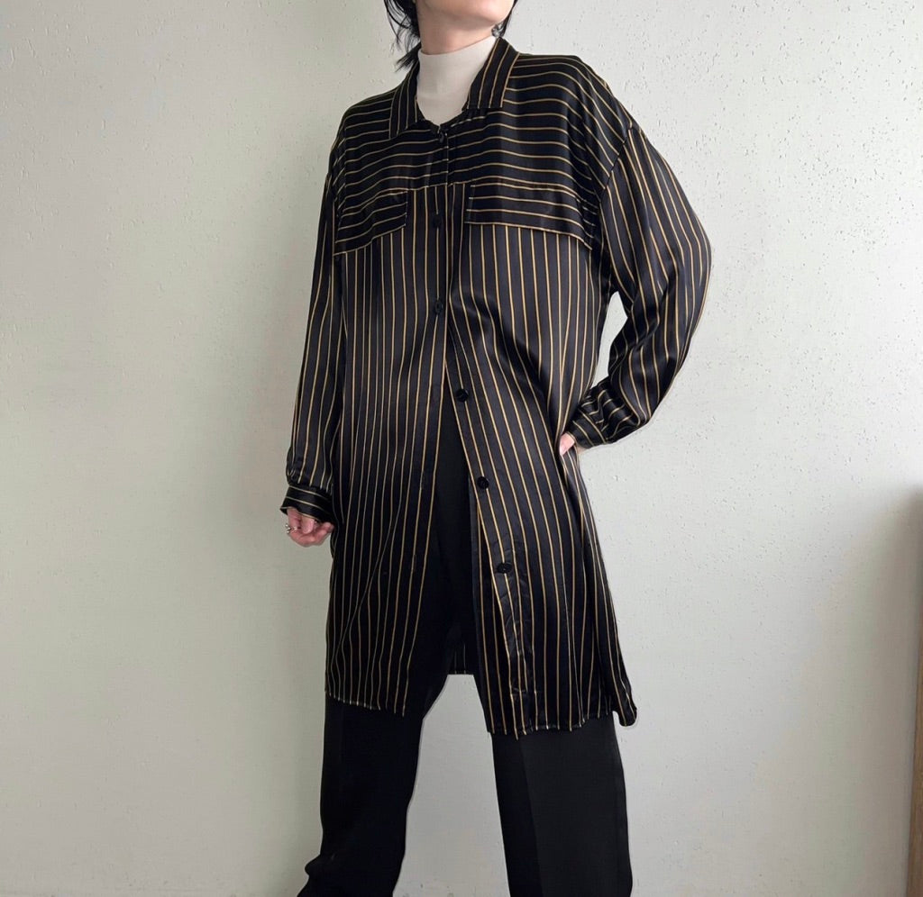 80s Striped Long  Blouse Made in Germany