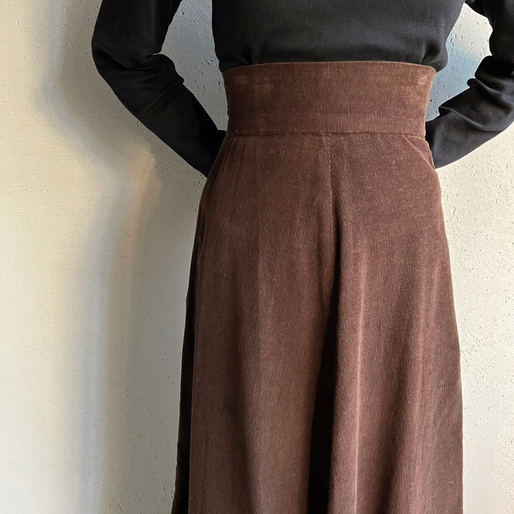 80s Corduroy Hight Waisted Skirt