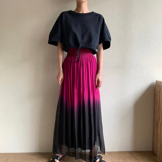 90s Gradation Silk Skirt Made in Italy