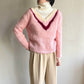70s V-Neck  Design Knit