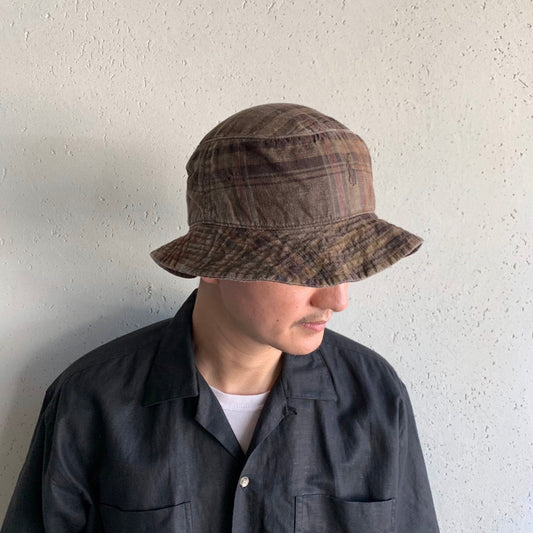 90s Ralph Lauren Plaid  Linen Hat