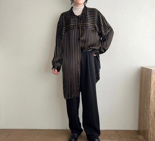 80s Striped Long  Blouse Made in Germany