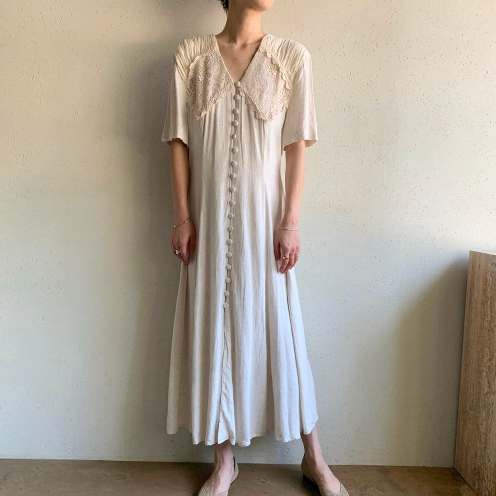 80s Lace Design Dress Made in Canada