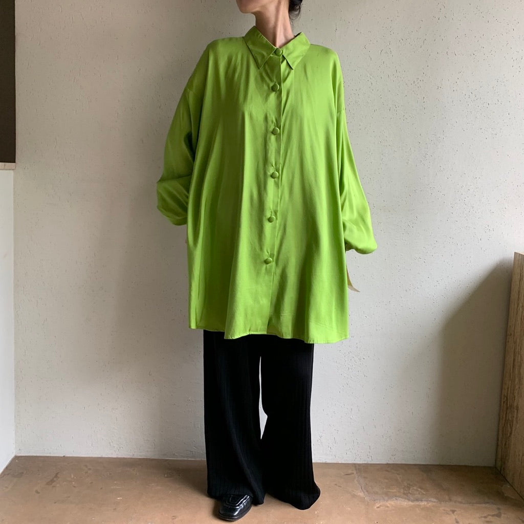 90s Silk Oversized Blouse Made in USA