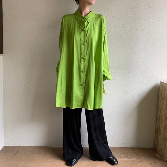 90s Silk Oversized Blouse Made in USA