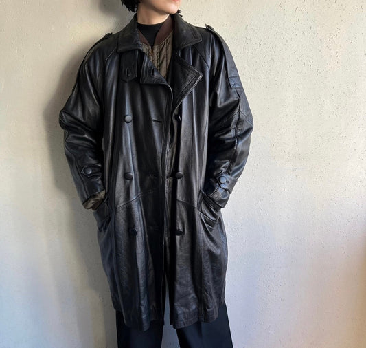 90s Leather Coat
