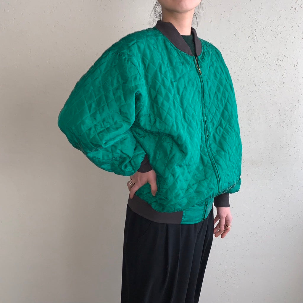 90s Silk Quilted Light Jacket