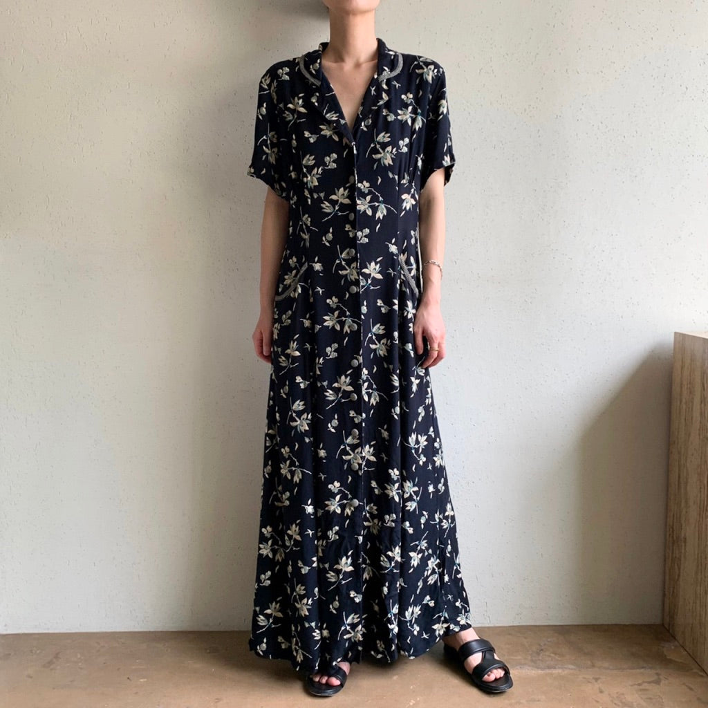 90s Printed Dress Made in USA