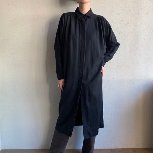 90s Wool Shirt Dress Made in USA