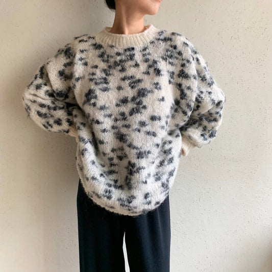 80s Black ×White Knit